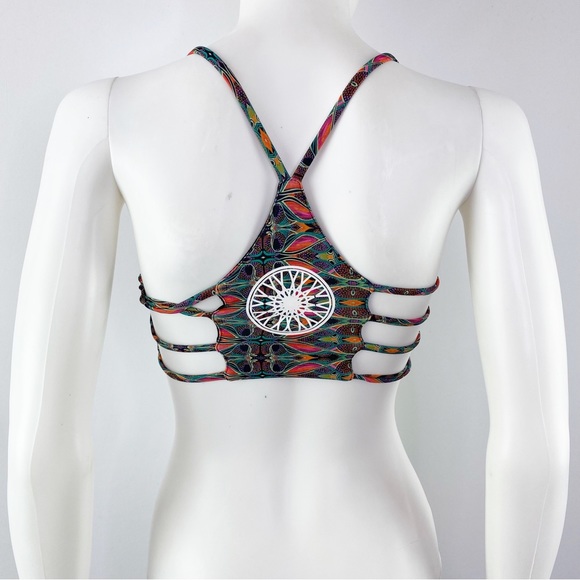 ONZIE Flow Multicolor Sports Bra Yoga Workout Crop Top Size S Boho - Picture 2 of 4